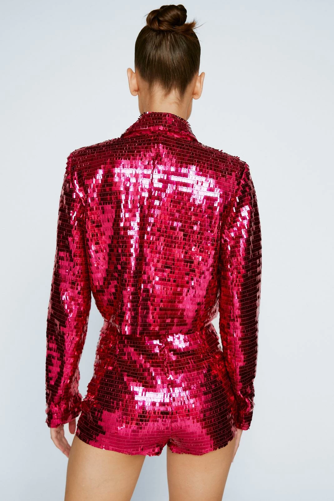 Two Piece Sets Premium Sequin Cropped Blazer - Image 3