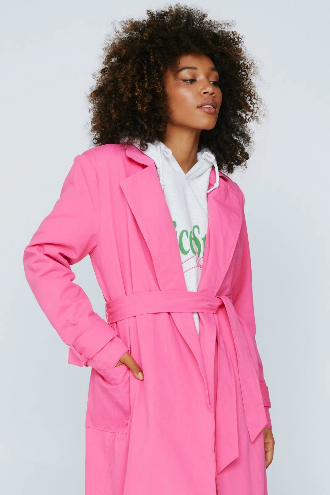 Duster + Trench Coats Statement Shoulder Belted Trench Coat - Image 2