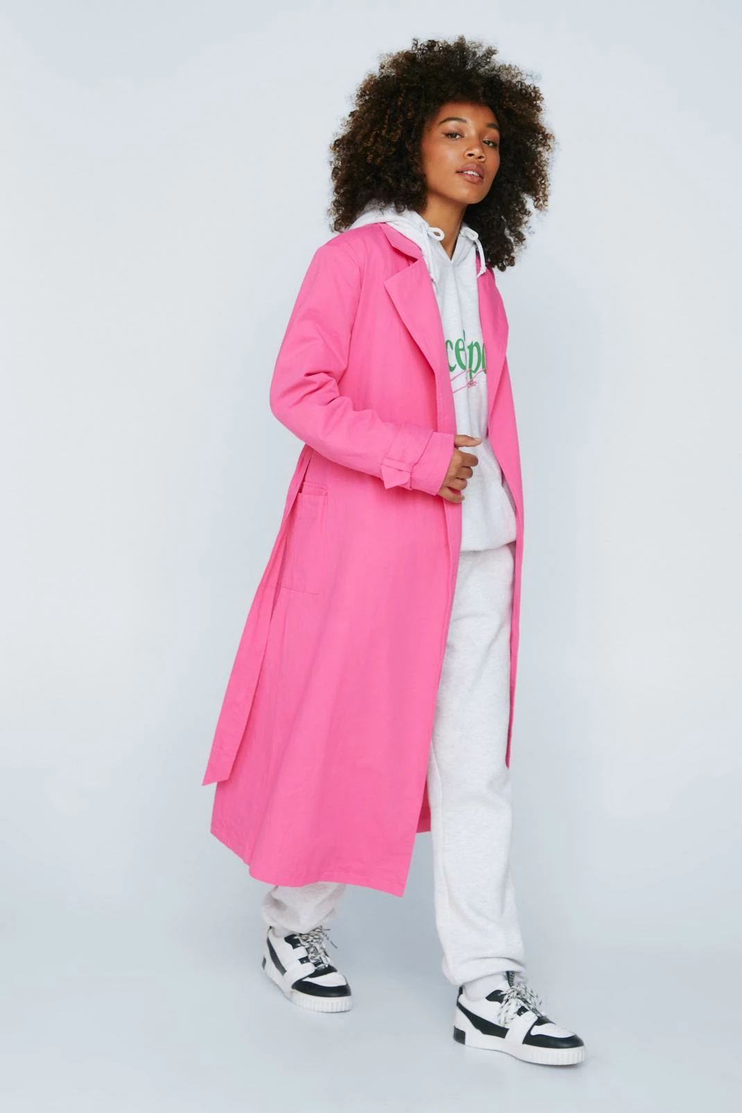 Duster + Trench Coats Statement Shoulder Belted Trench Coat - Image 4