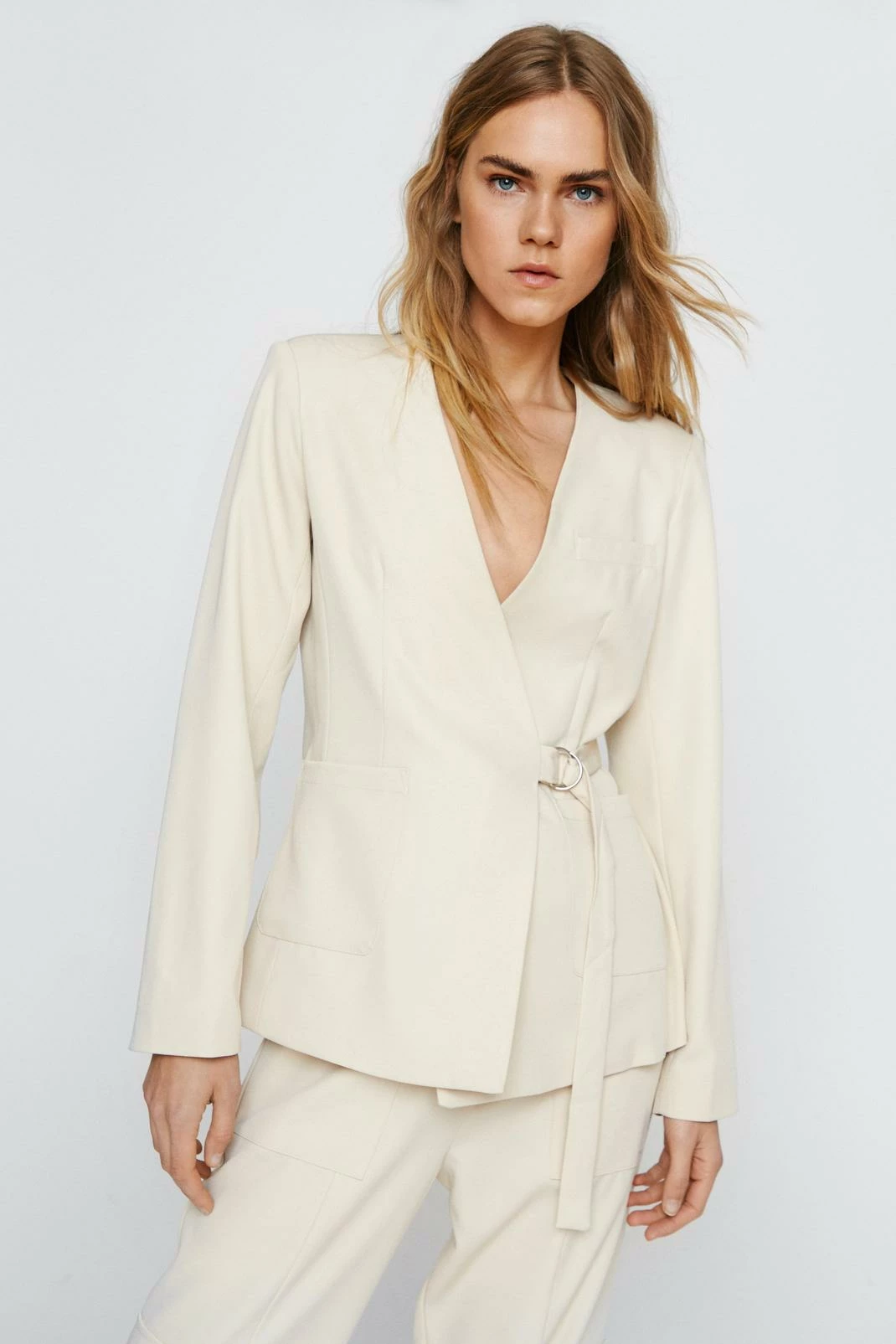 Two Piece Sets Tailored Wrap Over Blazer