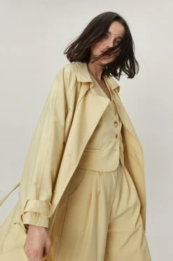 Duster + Trench Coats Twill Double Breasted Trench Coat