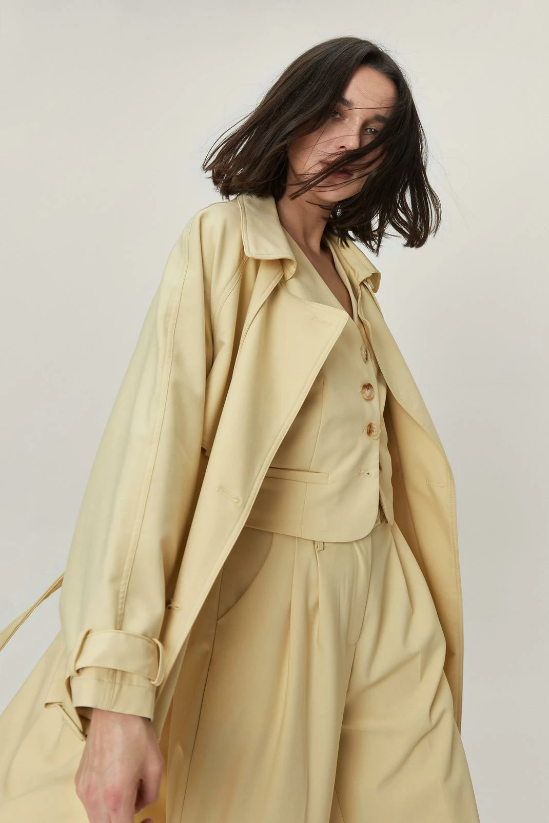 Duster + Trench Coats Twill Double Breasted Trench Coat