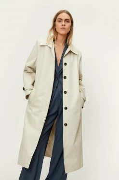 Duster + Trench Coats Collared Button Down Gabardine Mac