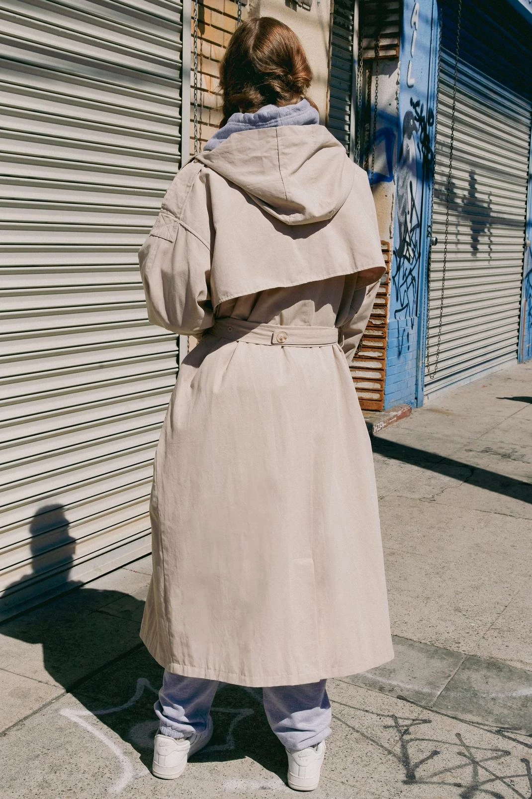 Duster + Trench Coats Hooded Oversized Belted Trench Coat - Image 3