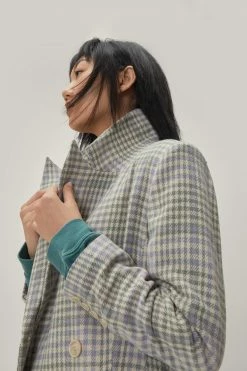 Duster + Trench Coats Lilac Check Coat
