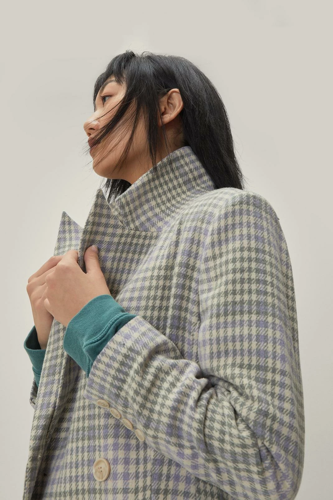 Duster + Trench Coats Lilac Check Coat