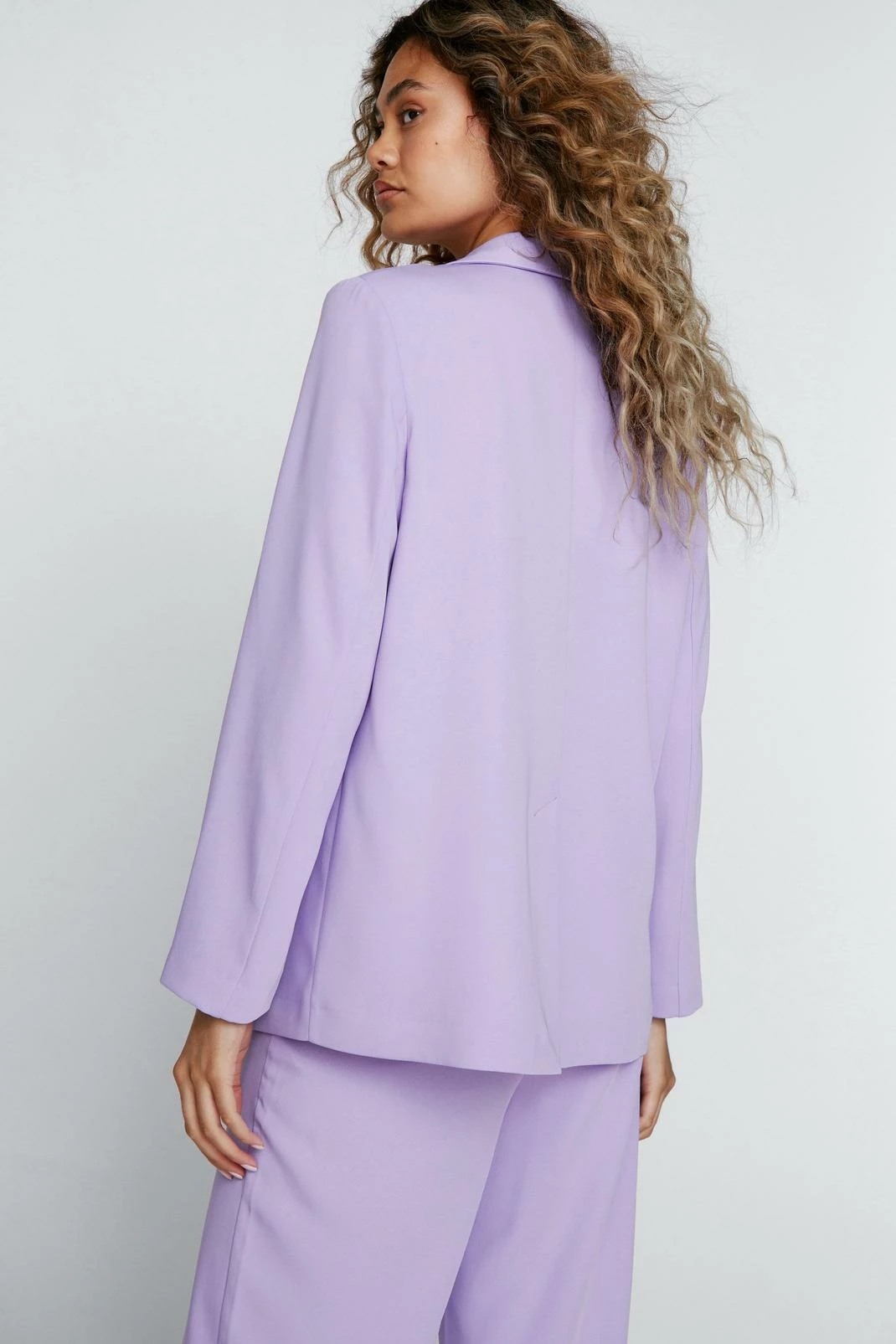 Two Piece Sets Satin Tailored Single Breasted Blazer - Image 3