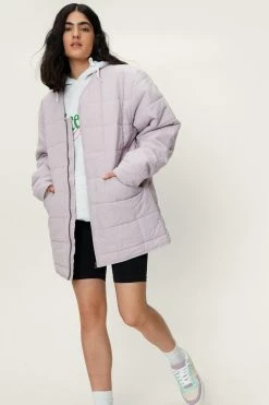 Puffer Jackets Zip Through Cotton Quilted Jacket