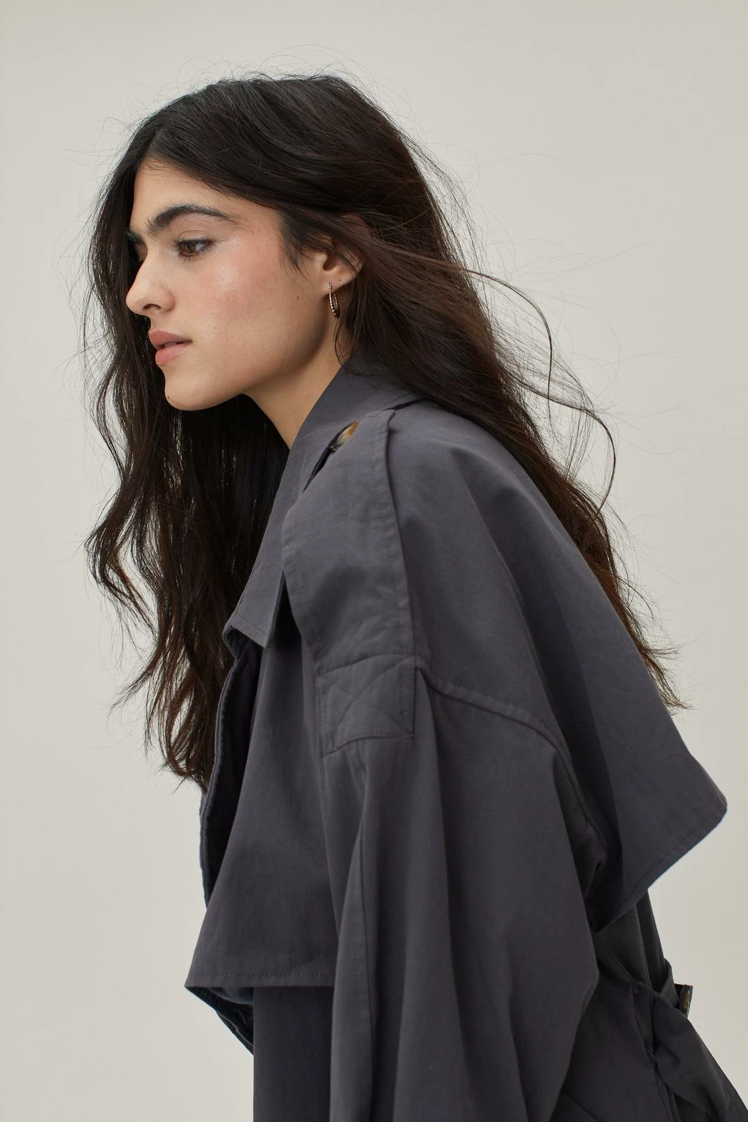 Duster + Trench Coats Twill Oversized Trench Coat - Image 5