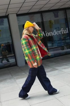 Blazers Bright Check Print Wool Blend Blazer