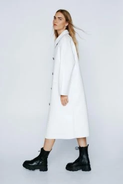 Duster + Trench Coats Premium Faux Leather Vinyl Mac Coat