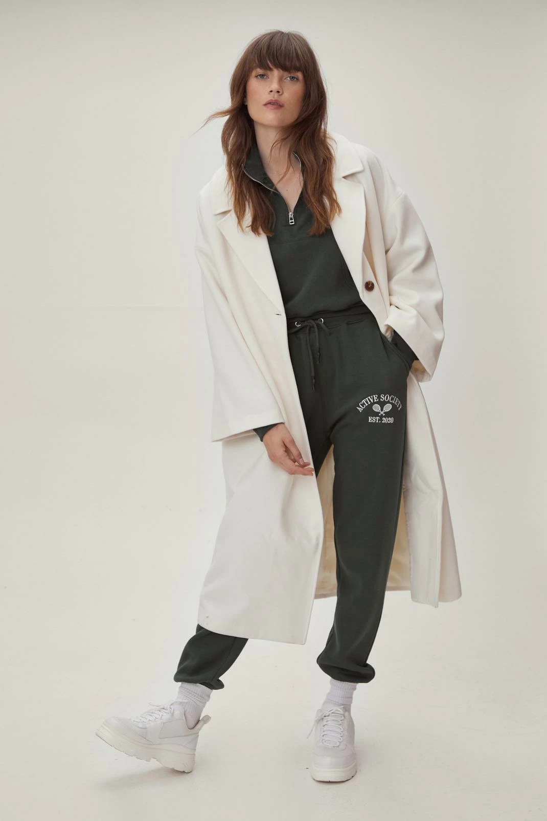 Wool Look Coats Wool Look Oversized Long Sleeve Coat - Image 4