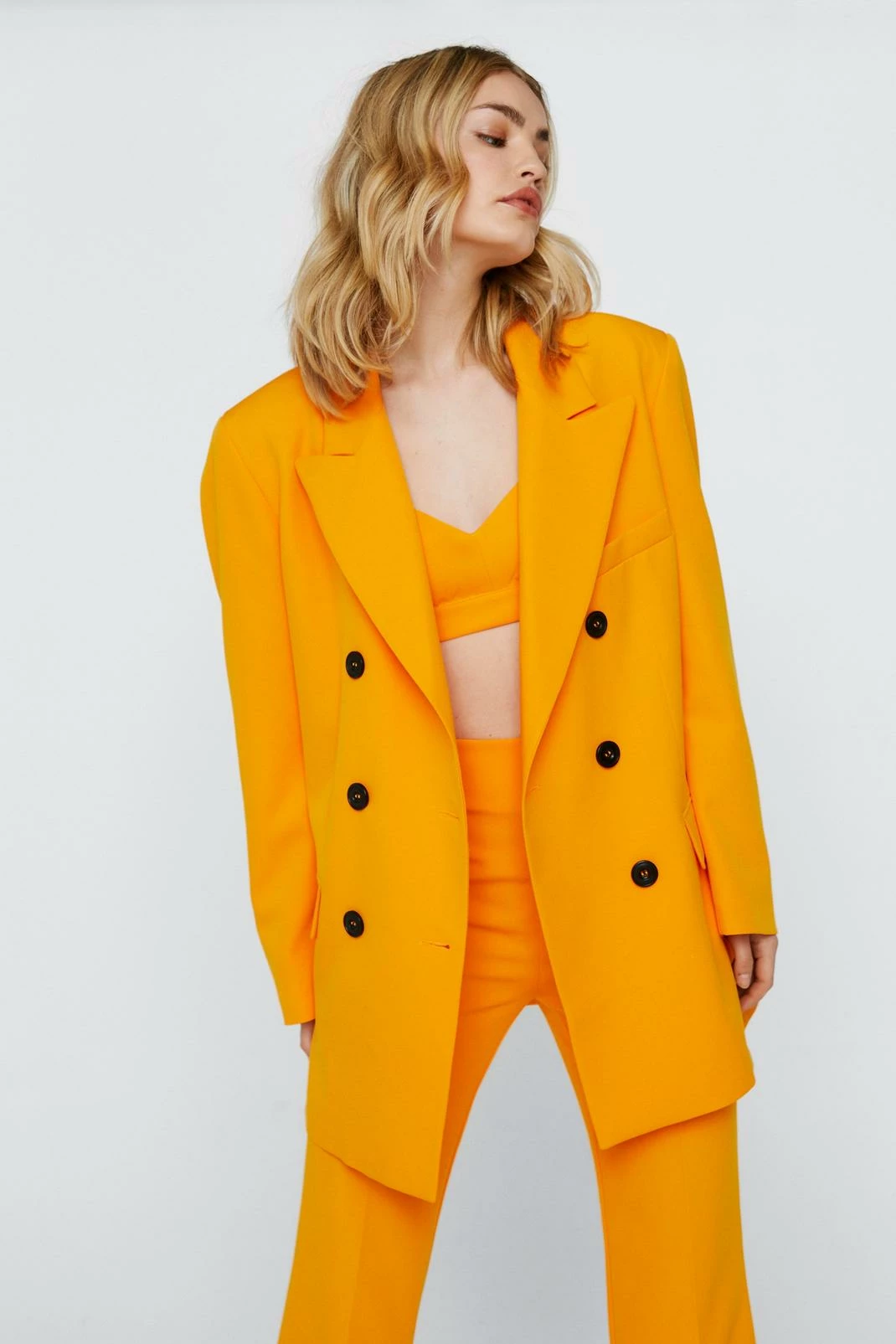 Two Piece Sets Tailored Oversized Double Breasted Blazer - Image 7
