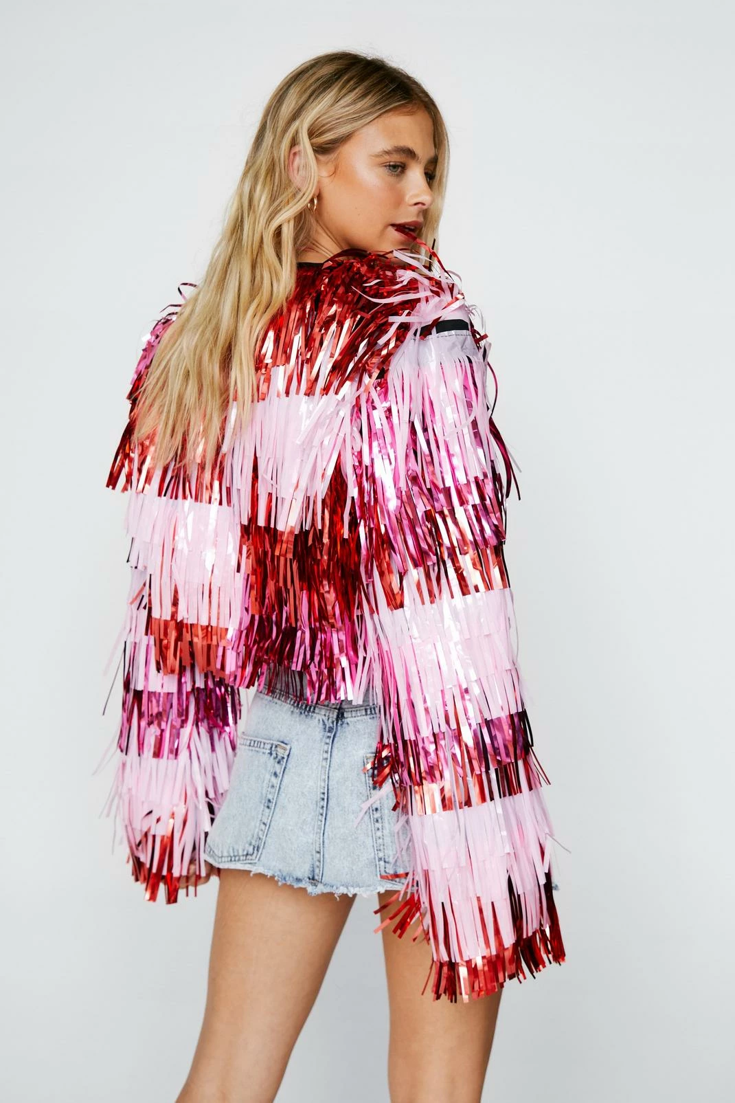 Going Out Jackets Cropped Tinsel Fringe Jacket - Image 3