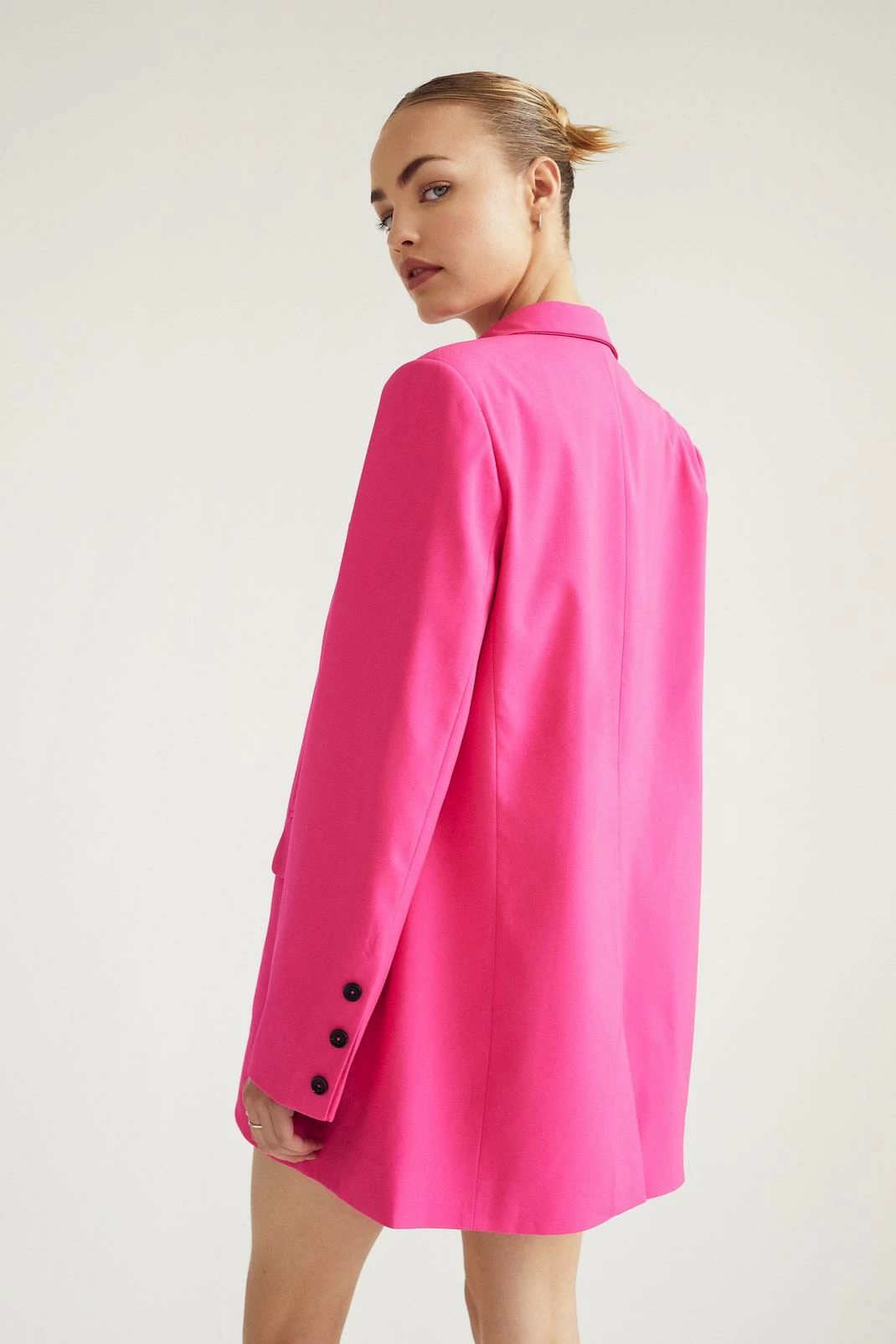 Two Piece Sets Oversized Twill Single Breasted Blazer - Image 3