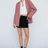 Blazers Striped Wool Look Oversized Blazer