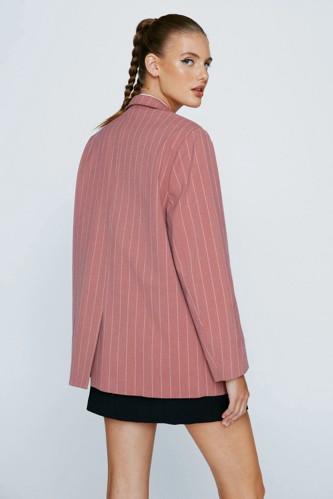 Blazers Striped Wool Look Oversized Blazer - Image 3