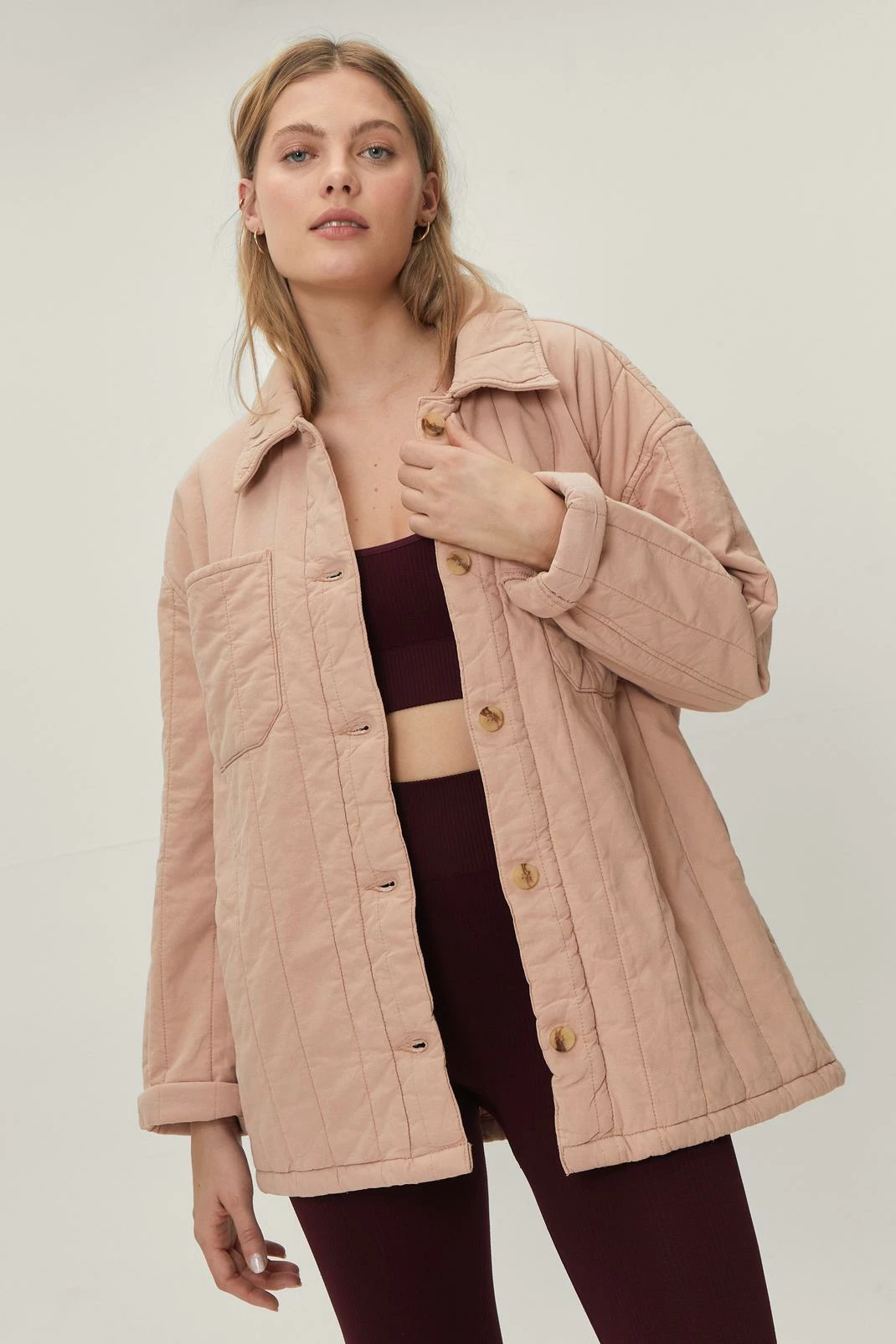 Puffer Jackets Quilted Pocket Detail Longline Jacket - Image 4