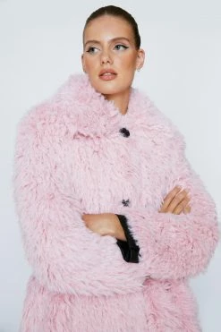 Petite Coats + Jackets Petite Premium Faux Fur Longline Belted Coat