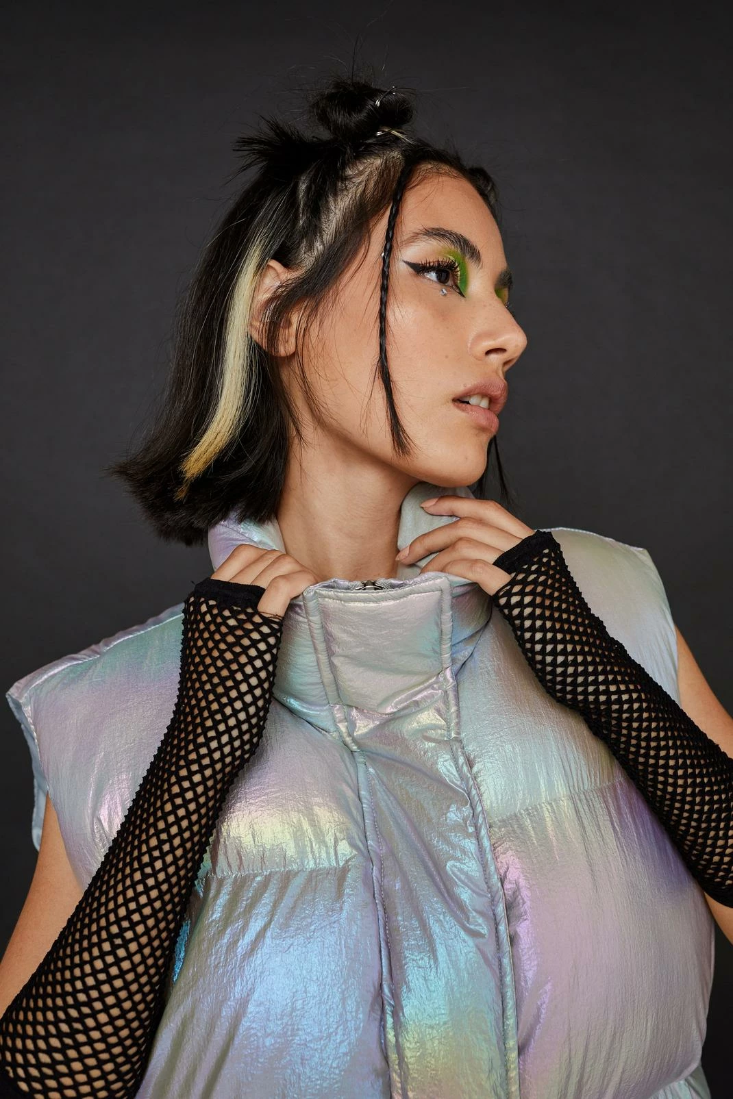 Puffer Jackets High Shine Metallic Padded Body Warmer - Image 2