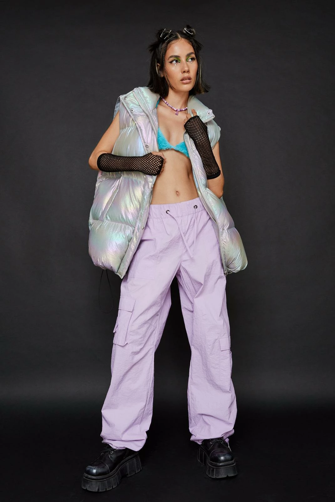 Puffer Jackets High Shine Metallic Padded Body Warmer