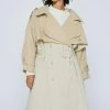 Duster + Trench Coats Petite Two Tone Oversized Trench Coat