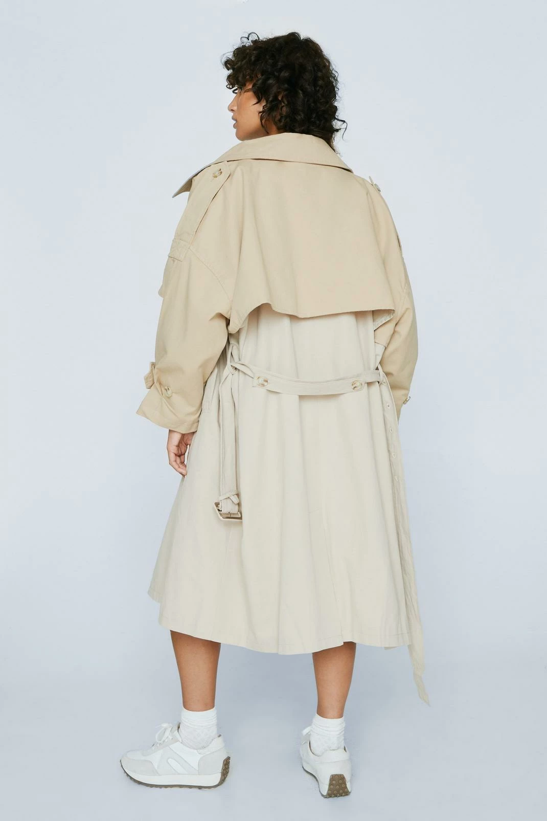 Duster + Trench Coats Petite Two Tone Oversized Trench Coat - Image 3