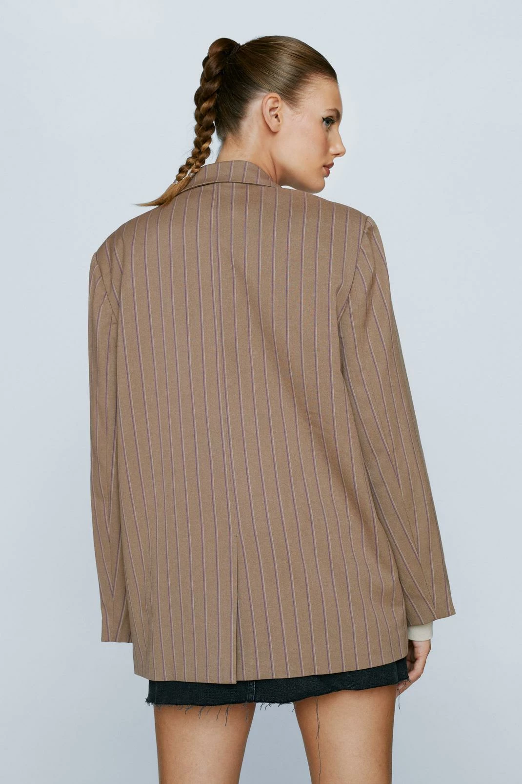 Blazers Striped Wool Look Oversized Blazer - Image 3