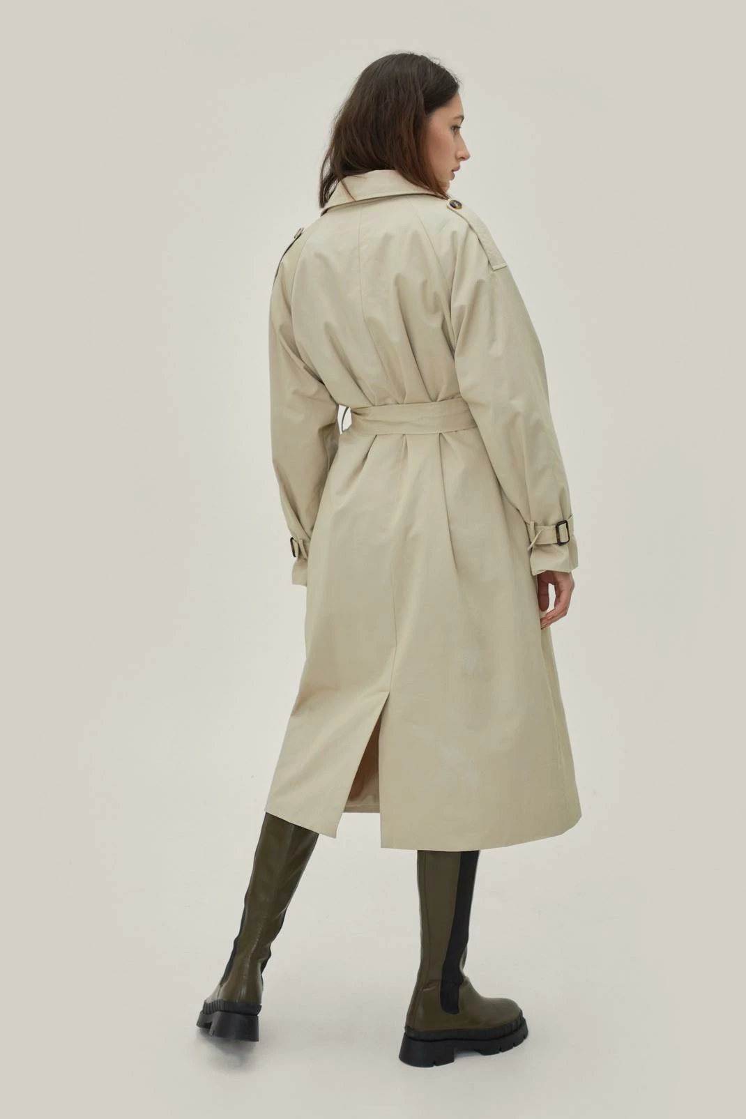 Duster + Trench Coats Tab Detail Twill Trench Coat - Image 3