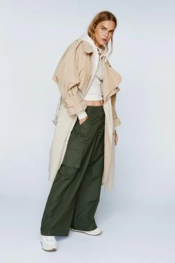 Duster + Trench Coats Two Tone Oversized Belted Trench Coat