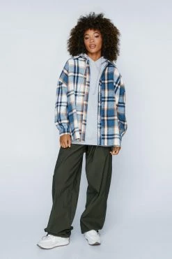 Shackets Large Check Flannel Plaid Oversized Shacket