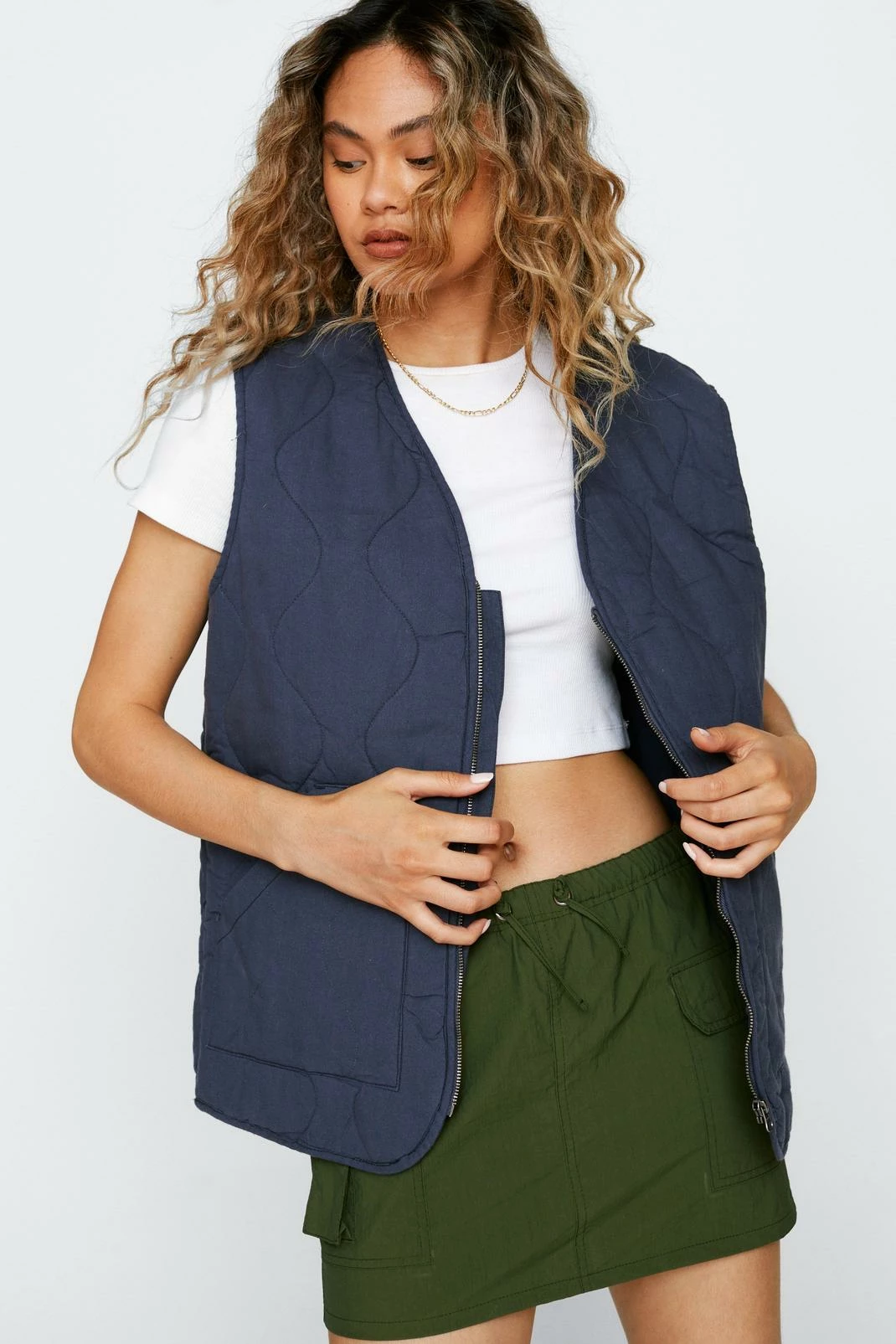 Puffer Jackets Quilted Cotton Vest Jacket - Image 2