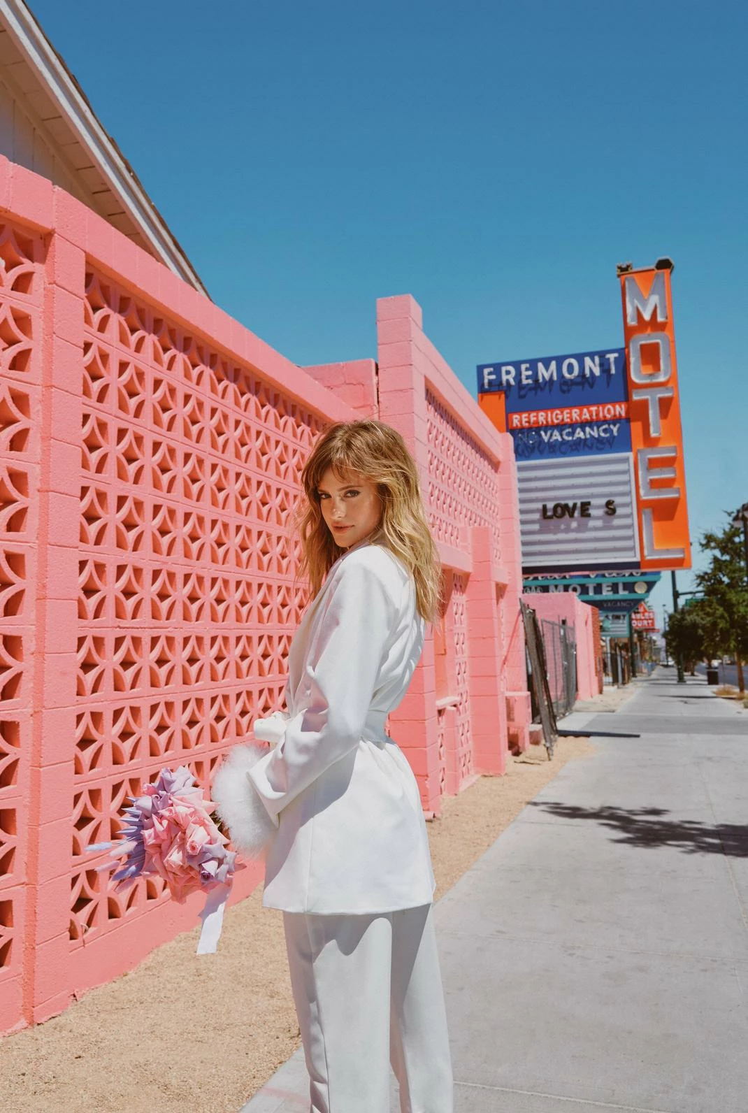 Two Piece Sets Belted Blazer With Feather Cuffs - Image 9