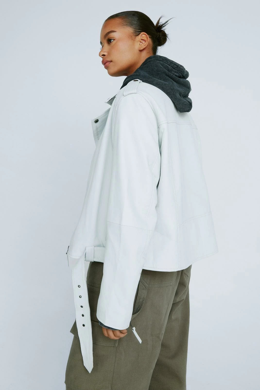 Real Leather Jackets Plus Size Real Leather Oversized Biker Jacket - Image 6