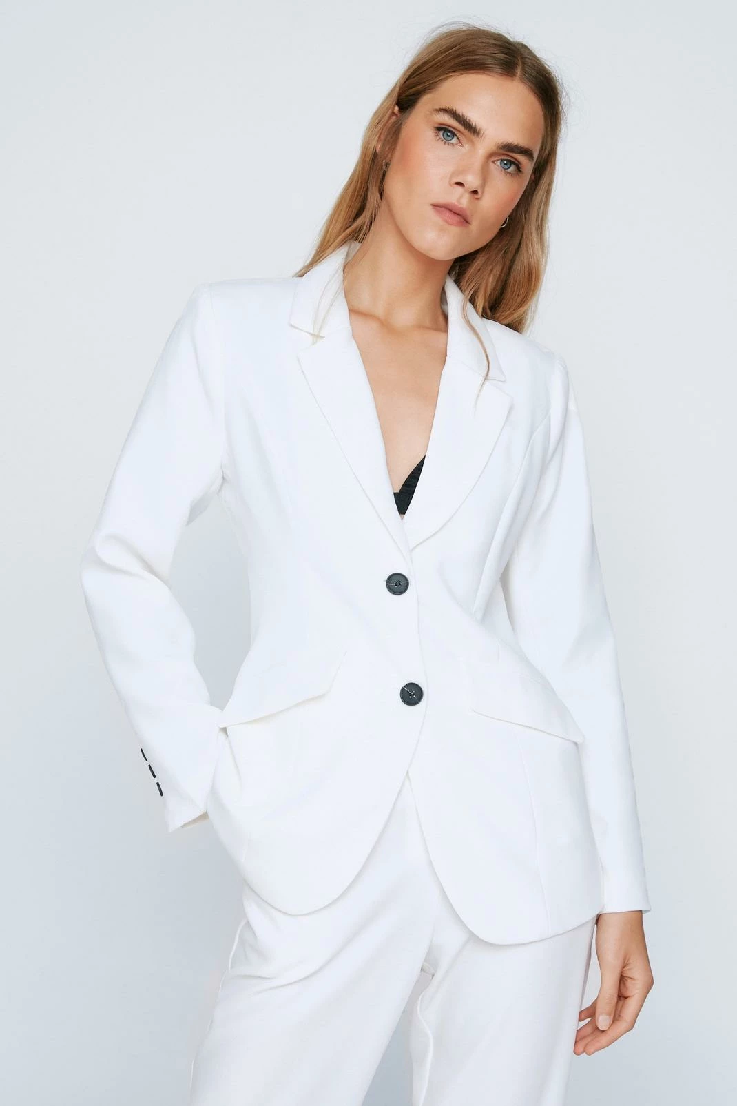 Two Piece Sets Premium Cinched Waist Single Breasted Blazer - Image 2