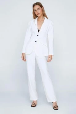 Two Piece Sets Premium Cinched Waist Single Breasted Blazer