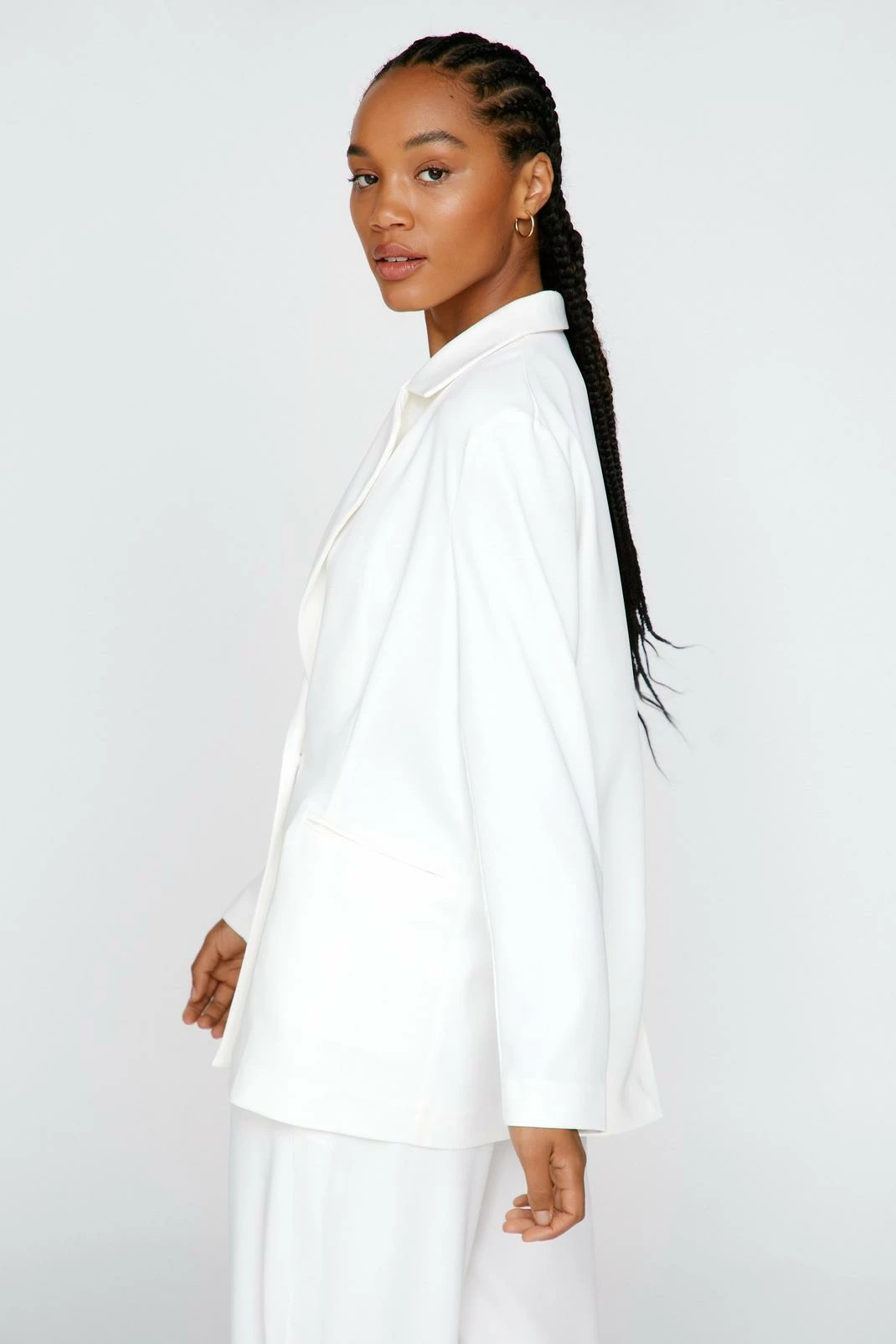 Two Piece Sets Satin Tailored Single Breasted Blazer - Image 6