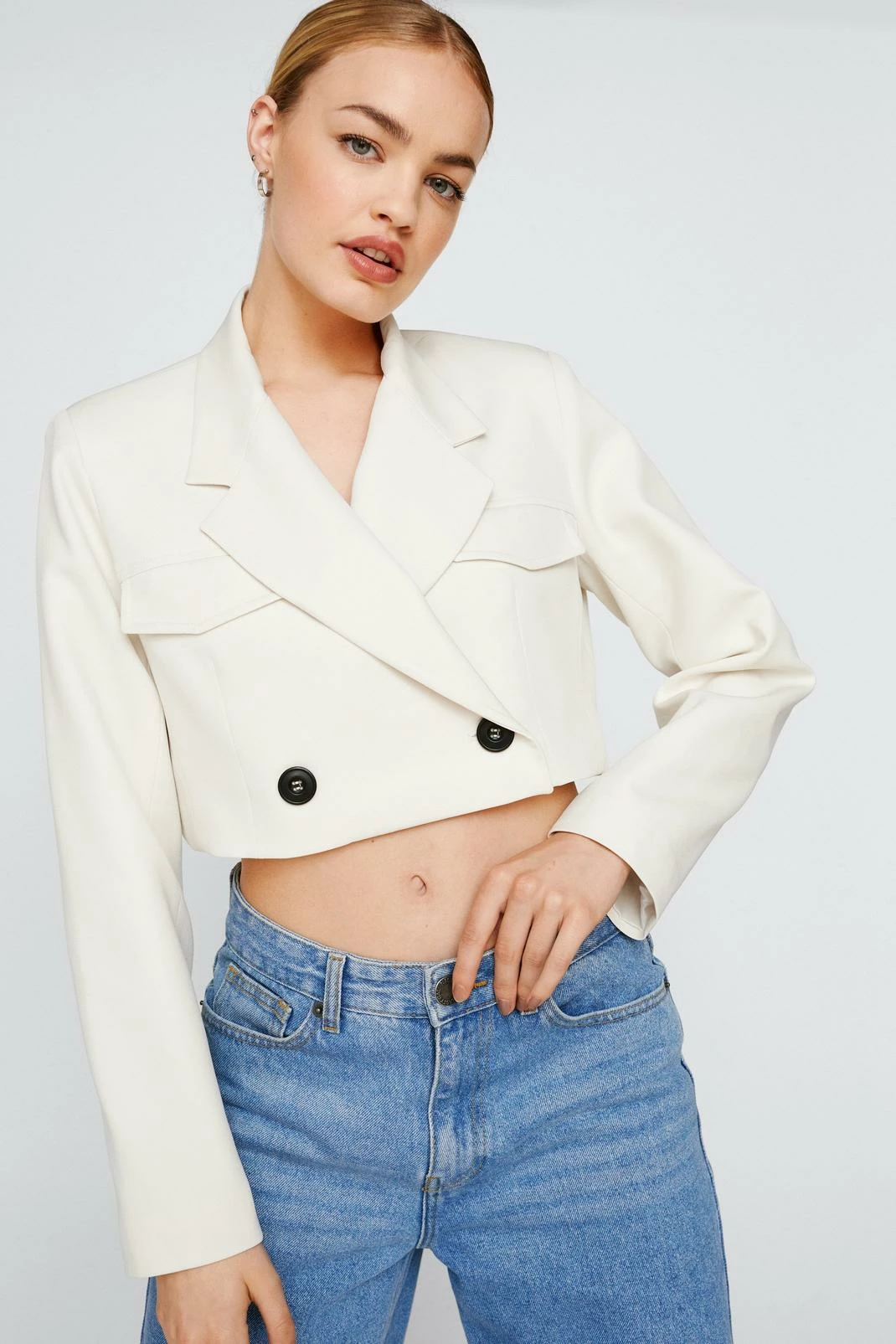 Coats Tailored Cropped Double Breasted Blazer - Image 10