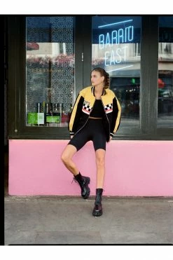 Faux Leather Jackets Motocross Twill Bomber Jacket